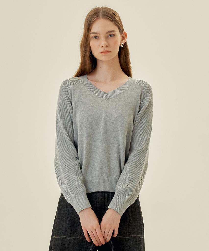 MIND BRIDGE WOMEN [W][Couture] V-Neck Slit Knit - 2 Colors