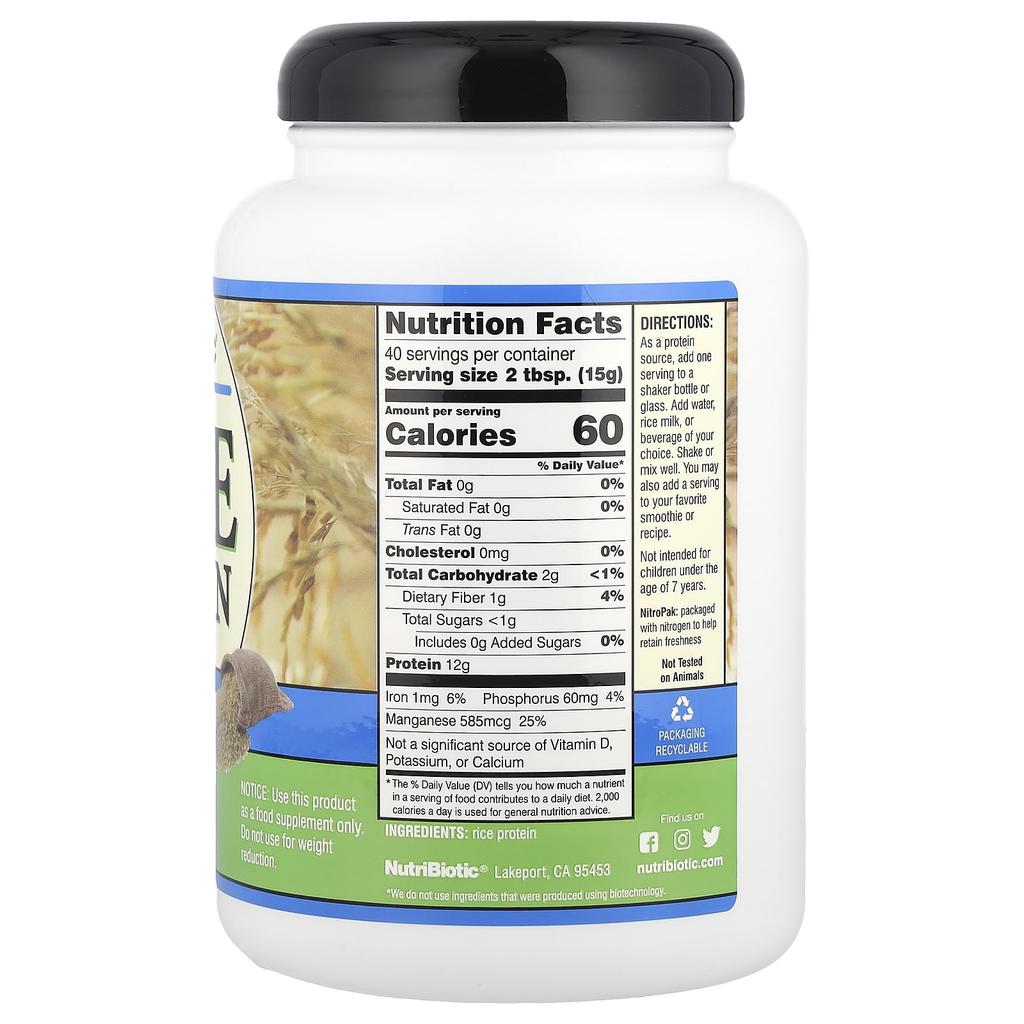Rice Protein Powder, Plain, 600G(1Lb 5.16Oz)