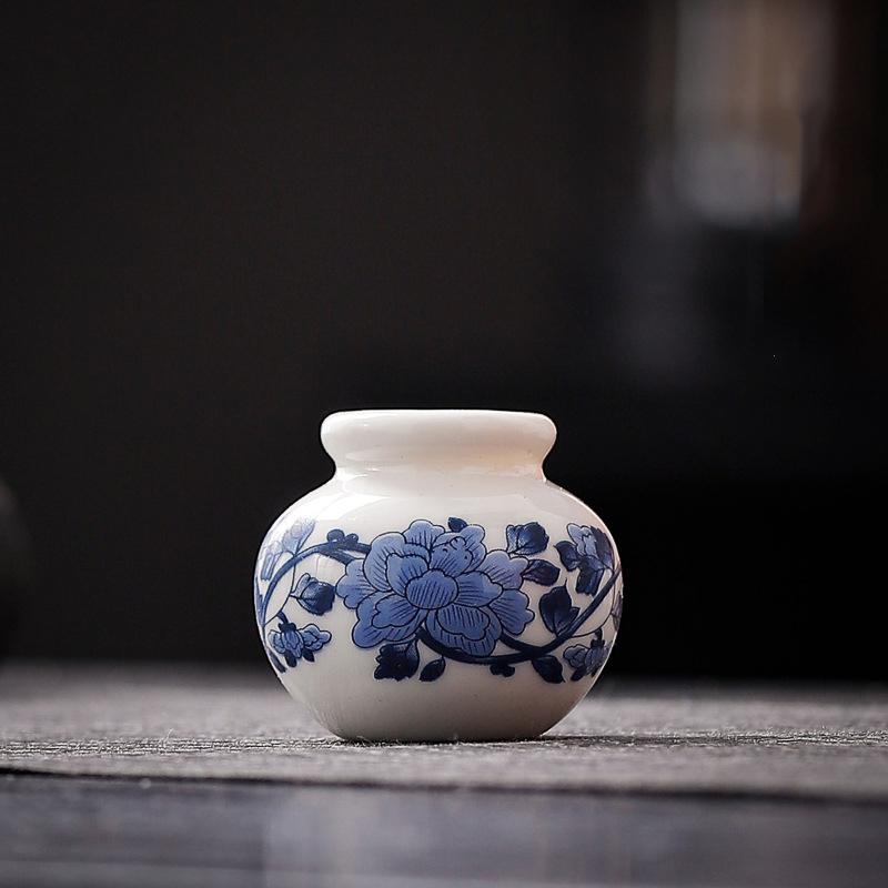 1 шт. Мини-ваза креативная сине-белая маленькая банка для украшения дома супер маленькая ваза сине-белая фарфоровая 4,5x4 см