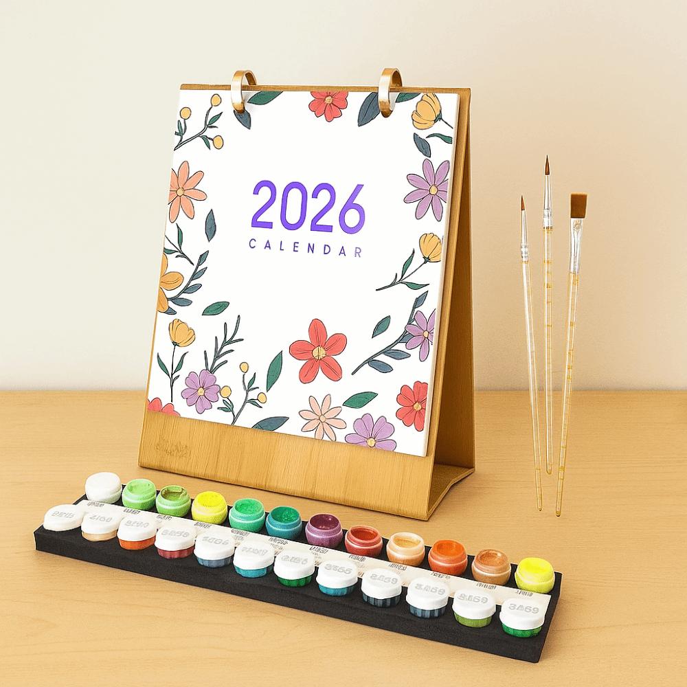 2026 Edition Desk Calendar Handmade DIY Calendar Standing Flip Calendar Family and Friend
