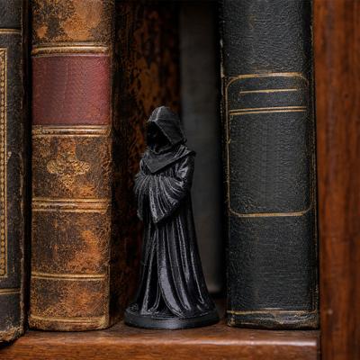 Украшение-халат с капюшоном, напечатанное на 3D-принтере, матово-черная фигурка безликого монаха
