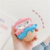 For AirPods Pro 2/AirPods Pro Cartoon Cat Ice Cream Cover Silicone Earphone Case with Hanging Buckle