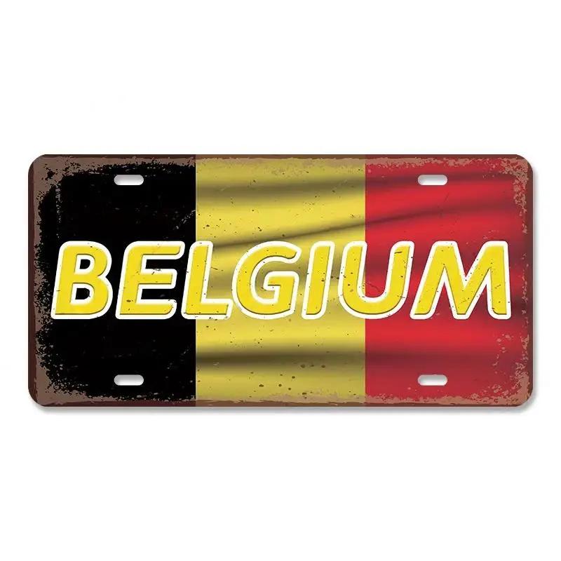 Винтажный плакат с названием страны, автомобильные лицензии, металлические жестяные знаки, Россия, Франция, Бразилия, металлическая пластина, гараж, гостиная, Ретро Настенный декор