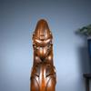 Chinese Boxwood Wood Carved Exquisite Dragon Phoenix Statue Wooden Figurines Art