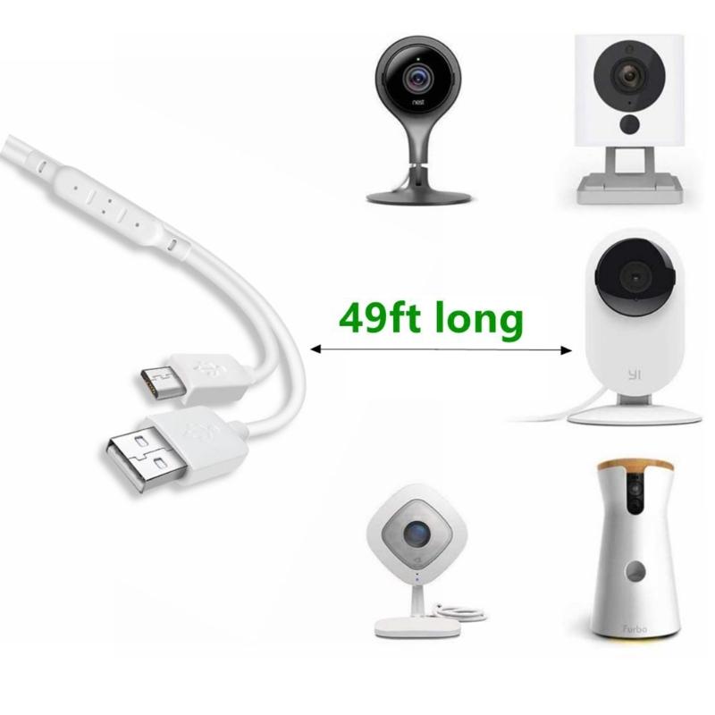 Очень длинный USB-кабель для зарядки Micro USB для термометра / камеры, длинный прочный зарядный провод 393,7 дюйма / 590,55 дюйма