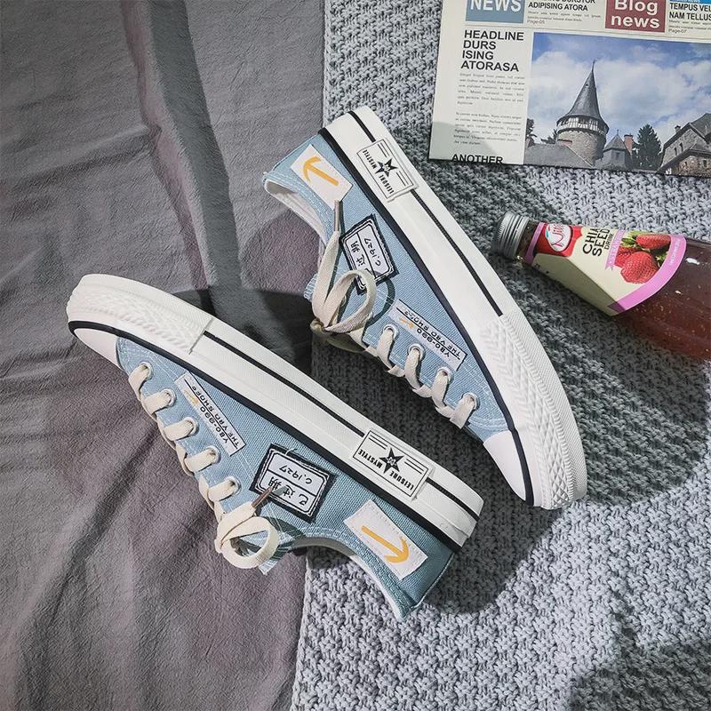 2024 Men's Korean Style Trendy Low-Top Canvas Shoes – Breathable, Casual, All-Match Sports Shoes for Students