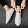 Comfortable Split Leather Shoes Men Fashion Mens Casual Shoes Brand Man Soft Comfortable Flats Male Lace Up Black White Sneakers