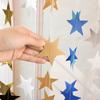 4M Золото Серебро Бумажная Гирлянда Звезды Для Свадьбы Детей Мальчика Девочки День Рождения Праздничные Украшения Выписка из Родильного Дома Домашний Настенный Баннер