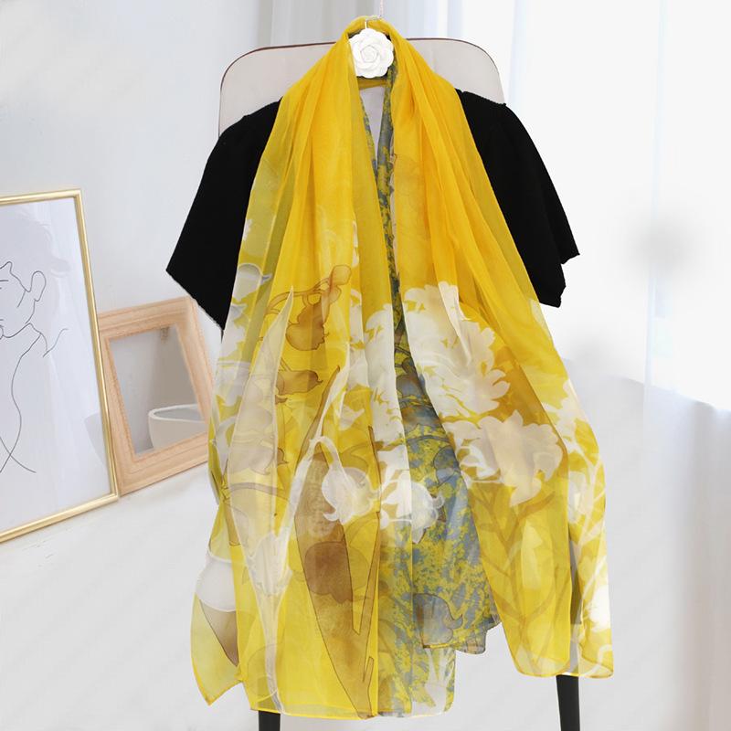 Soft Yarn Large Yarn Scarf Thin Scarf Scarf Fashionable and Versatile Large Scarf Shawl Sun Protection Beach Towel
