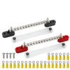 Universal 2pcs 12 Terminal 100A Bus Bar Cover Ground Distribution Block Kit Red+Black for Car Truck Boat