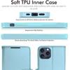 iPhone 15 Pro Max Leather Wallet Case, Flip Protective Case Cover with Wallet Card Holder, Stand and Wrist Strap PU Leather Case