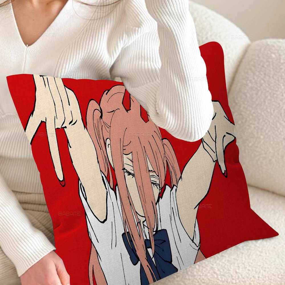 Hot Reze C-Chainsaw M-Man Decorative Room Aesthetics Pillow Case Home Decor Bedroom Sofa Bed Couch Pillow Cover 45x45