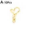 10pcs Metal Buckles Craft Making Heart Shape Multifunction Hooks Clips DIY Lobster Clasp For Bag Keychain Handmade Accessories