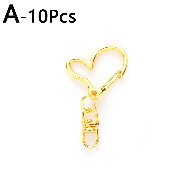 10pcs Metal Buckles Craft Making Heart Shape Multifunction Hooks Clips DIY Lobster Clasp For Bag Keychain Handmade Accessories