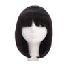 LESUN Full Straight Diagonal Smooth Small Face Loose and Small Heat False Net Included Wig, Wig, Bob, Bangs, Semi-Short, Straight, Fluffy, Effect,
