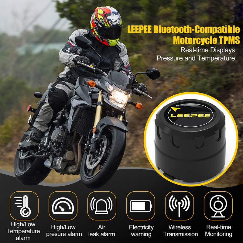Motorcycle TPMS With 2 External Sensors Bluetooth-Compatible 4.0 5.0 Android/IOS Tire Pressure Monitoring System