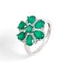 Elegant Natural Green Agate Gemstones Flower Design Ring 925 Sterling Silver Fine Jewelry for Women Valentines Gift