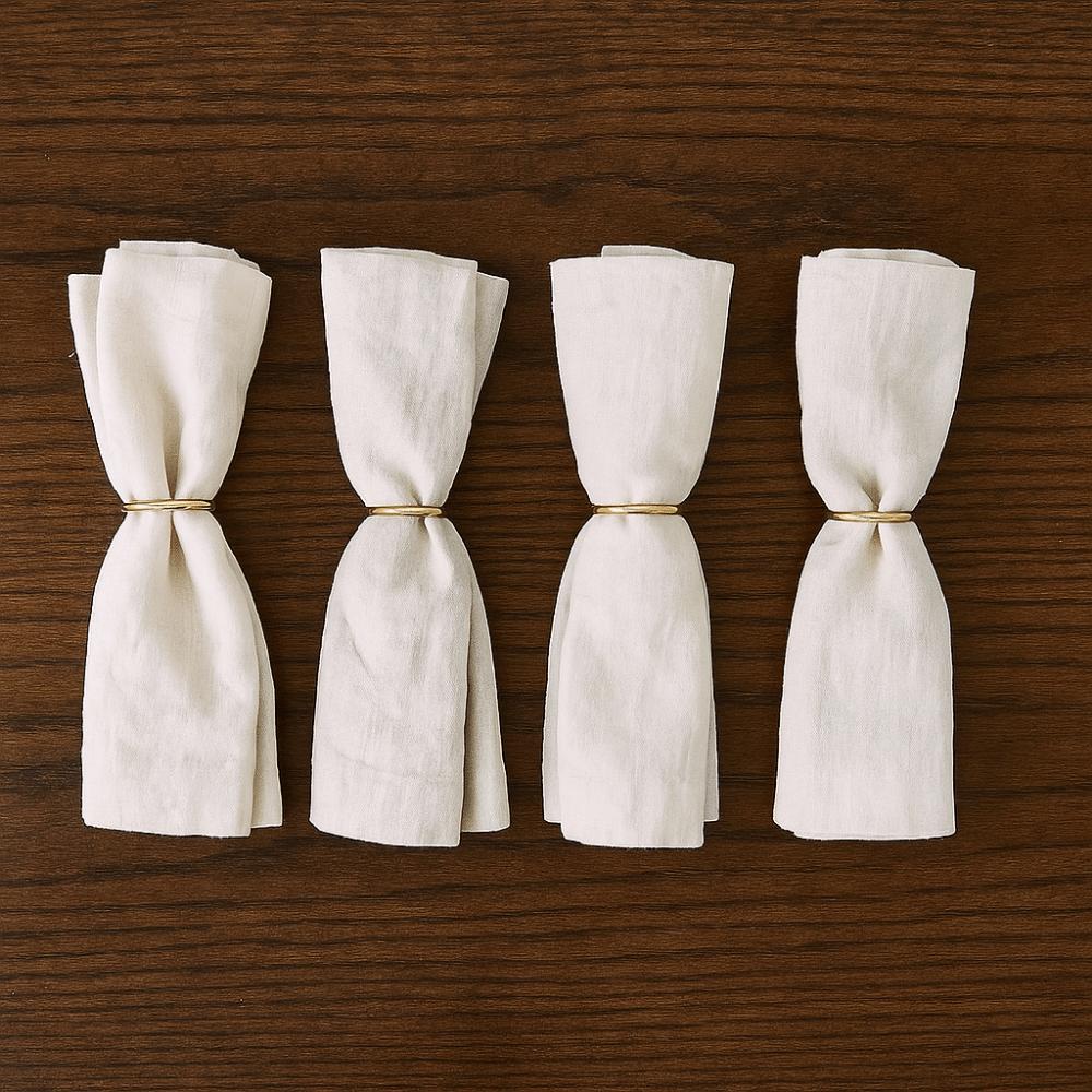 10Pcs Gold Metal Napkin Ring Minimalist Style Napkin Holder Glossy Serviette Buckles  Weddings