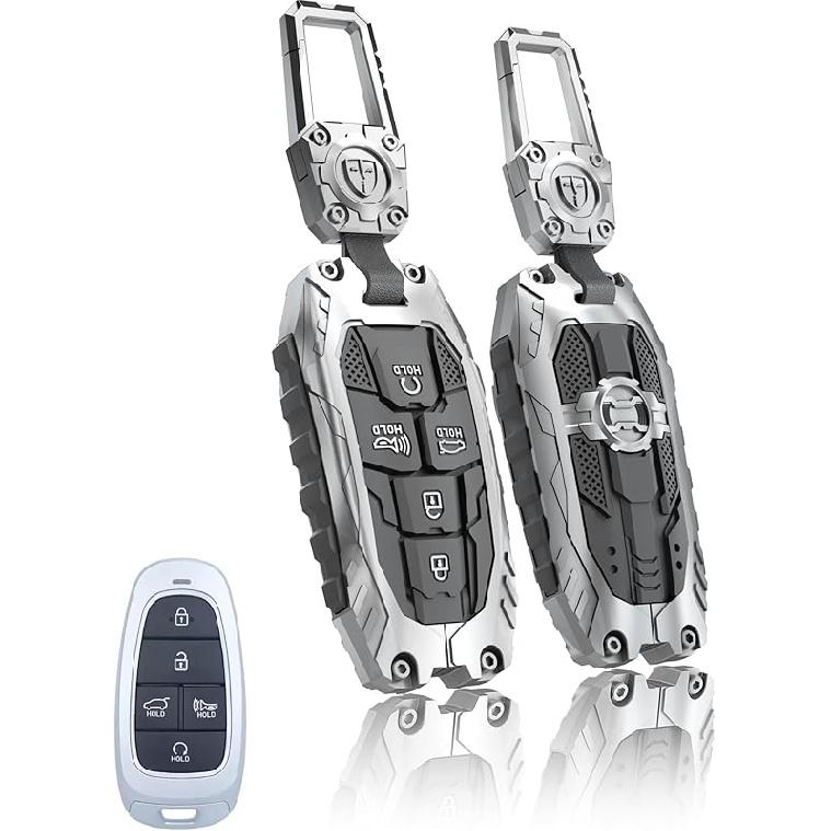 Чехол для ключа-брелока для Hyundai 5 кнопок, Прочный защитный чехол для ключа, Аксессуары для брелока для ключа для 2024 Hyundai Sonata Tucson Santa Fe Palisade