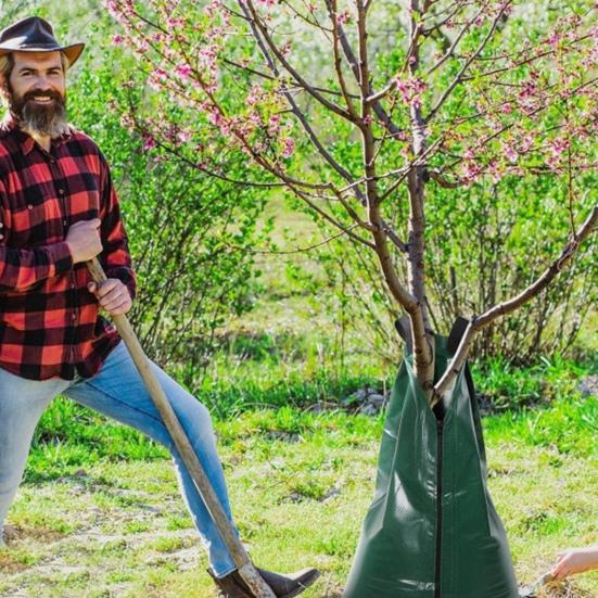 Мешок для полива деревьев, 20 галлонов, многоразовый мешок для капельного орошения с застежкой-молнией, медленно высвобождение воды, мешки для полива деревьев, глубокое нацеливание на корни