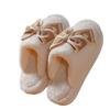 Милые креативные тапочки из хлопка с бантом, осенне-зимние домашние комнатные нескользящие теплые плюшевые для девочки, девичьи