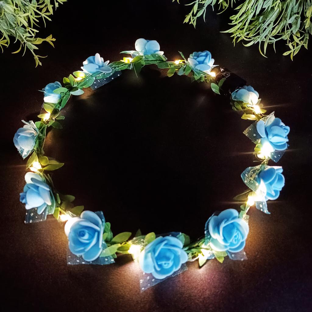 Свадебная вечеринка Корона светящийся цветок повязка на голову светодиодный венок гирлянда украшение для женщин и девочек подарок на день рождения светящаяся повязка на голову
