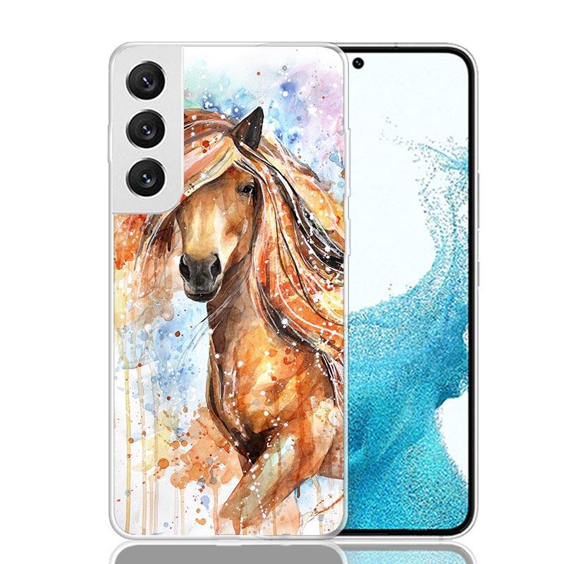Animal Oil Painting Horse Phone Case For Samsung Galaxy S26 S25 Edge S24 S23 FE S22 Ultra S21 Plus S20 + Fundas Cover Coque Gala
