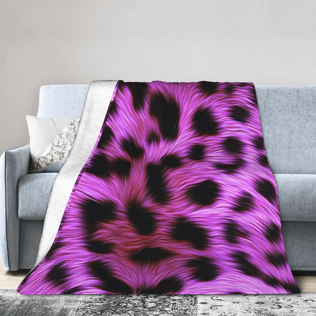 Leopard Texture Flannel Blanket Spring Warm Soft Throw Blanket for Children Couch Chair Aesthetic Bedspread Sofa Bed Cover