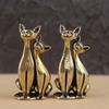 Vintage Brass Cat Sculpture Couple Intertwined Cats Ornament Home Office Decor Statue Gift for Pet Lovers Living Room Decoration
