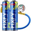 Fixfy 5-в-1 Комплект для заправки кондиционера 2X Большой баллон 500 мл + Шланг с манометром R134A