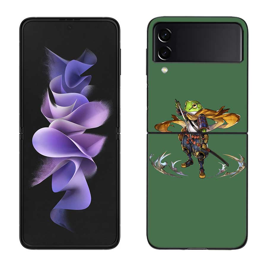 Милый Мышь Аксолотль Лягушка Волшебник Чехол для Телефона Для Samsung Z Flip 7 6 5G Galaxy Z Flip 5 4 3 Черный Жесткий Чехол Роскошный ПК Корпус C