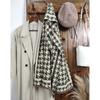 Women's winter scarf, versatile and high-end, made of faux cashmere, double-sided houndstooth pattern, thickened for warmth and protection from the