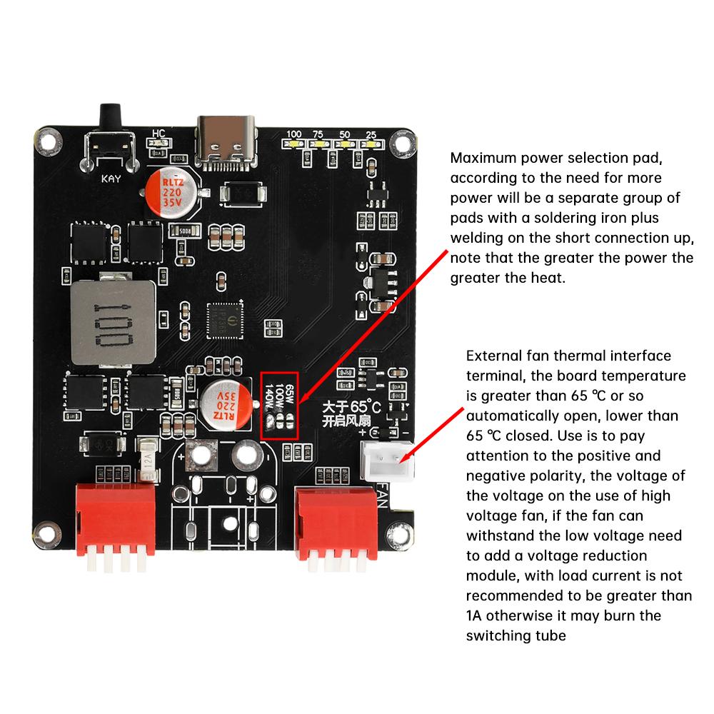 Модуль быстрой зарядки PD3.1 140 Вт, двухсторонний, плата зарядки литиевой батареи 2-6S, повышение напряжения IP2366 с автоматическим контролем температуры