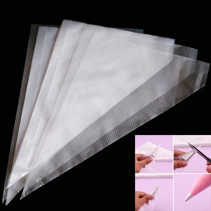 100Pcs Plastic Disposable Cream Pastry Icing Piping Decor Bags Baking Tools
