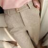 Fashion Woolen Pants Women's Harem Pencil Pants Autumn Winter High Waisted Casual Pants Office Lady Women Trousers