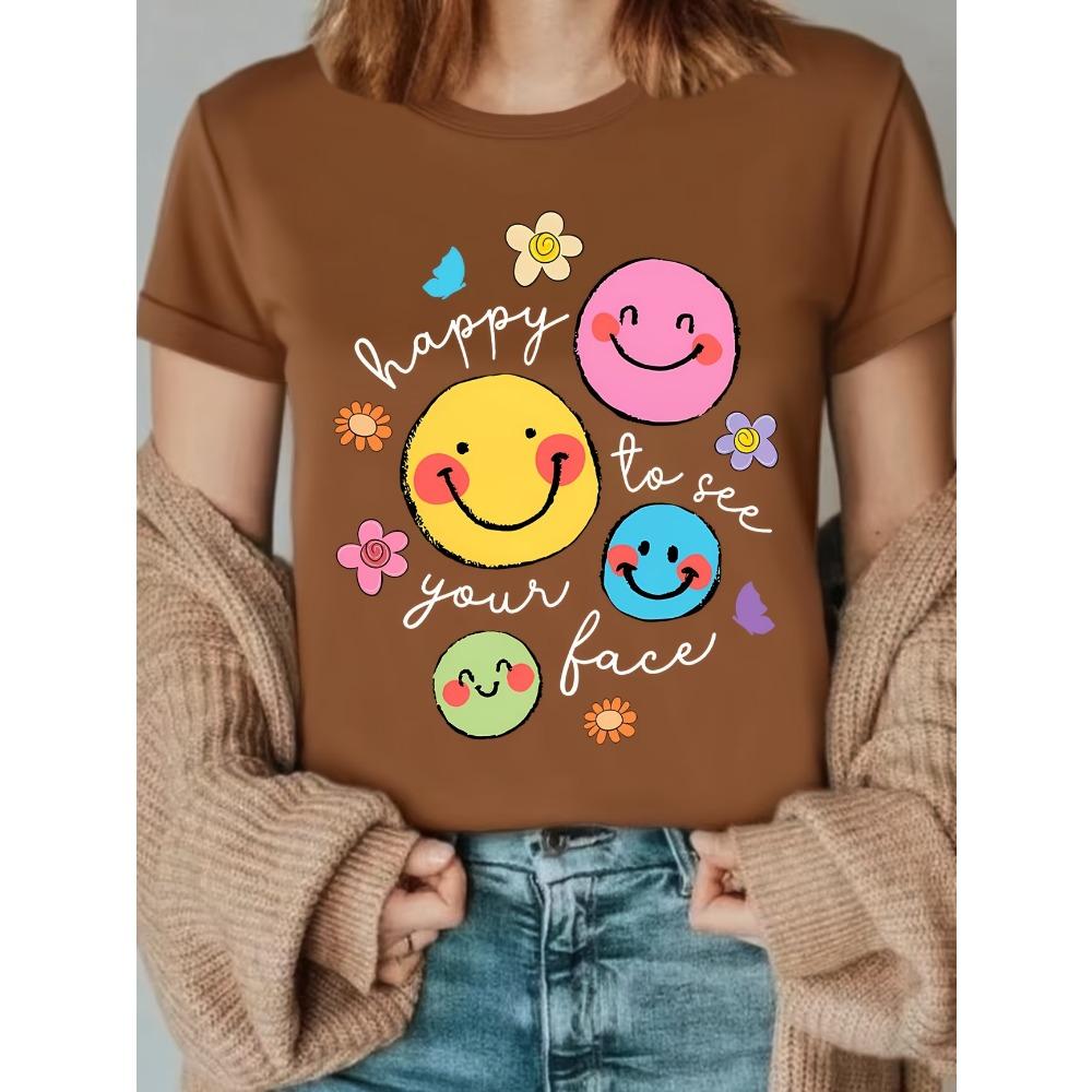 Light Beige Women's Tee - Forest Animal & Floral Pattern Graphic, Cute