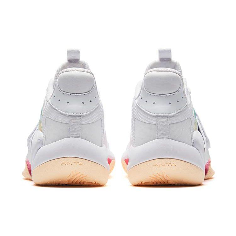 Anta Баскетбольные кроссовки Three-Point Rain Lite с нескользящей подошвой, износостойкие, мужские, белые, желтые 912321603S-2