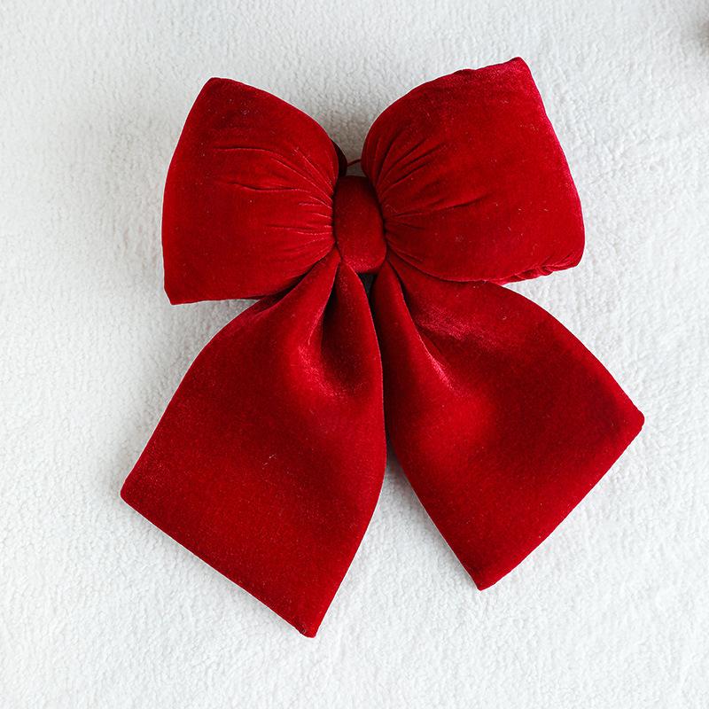 Christmas Bow Decoration Velvet Red Bow Knot Baubles Hanging Ornaments Diy Xmas Trees Pendant For Holiday Home Party Decorations