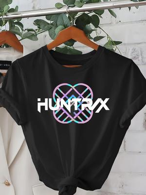 Женская футболка с графикой Kpop Devil Hunter, черная, повседневная, с круглым вырезом, с короткими рукавами, с красочным дизайном, идеально подходит для весны и лета