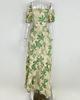 Women Off Shoulder Floral Print Short Sleeve Cut Out Maxi Dress Summer Bohemian Dress