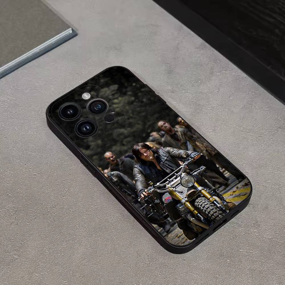 Daryl Walking Dead Phone Case For iPhone 16,15,14,13,12,11 Plus,Pro Max,XS,X,XR,SE,Mini,8,7,Soft Silicone Black Cover