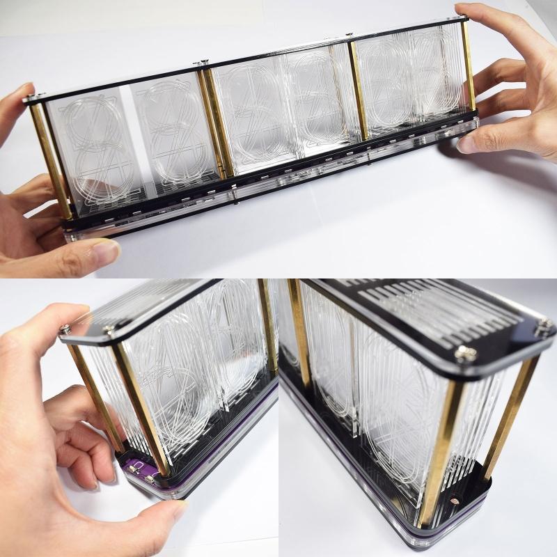 Nixie Tube Clock Acrylic RGB- Digital Clock Various Musical Beat Temperature/Data/Week Display Girlfriend Gift Present