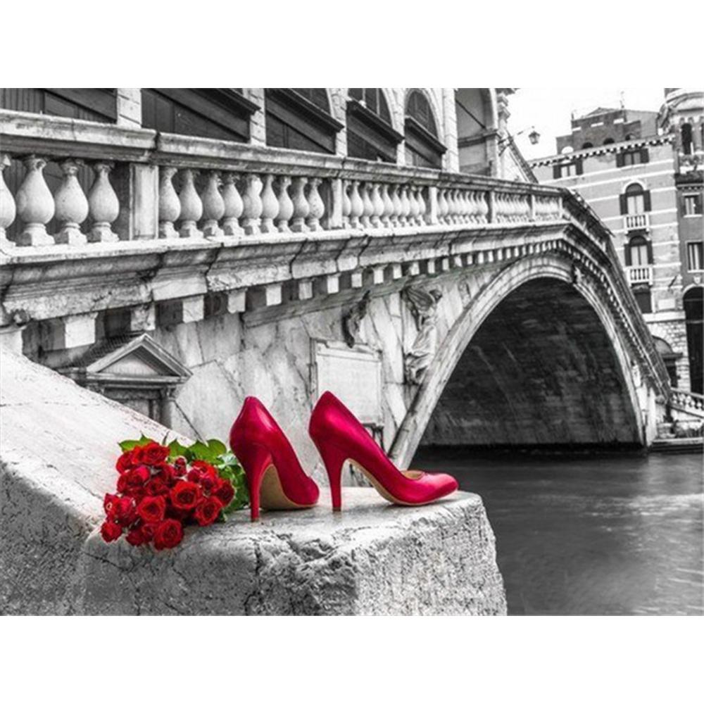 Полный квадратный/круглый алмазная живопись черный, красный пейзаж 5D Алмазная вышивка распродажа портрет цветок 5D DIY мозаичное украшение