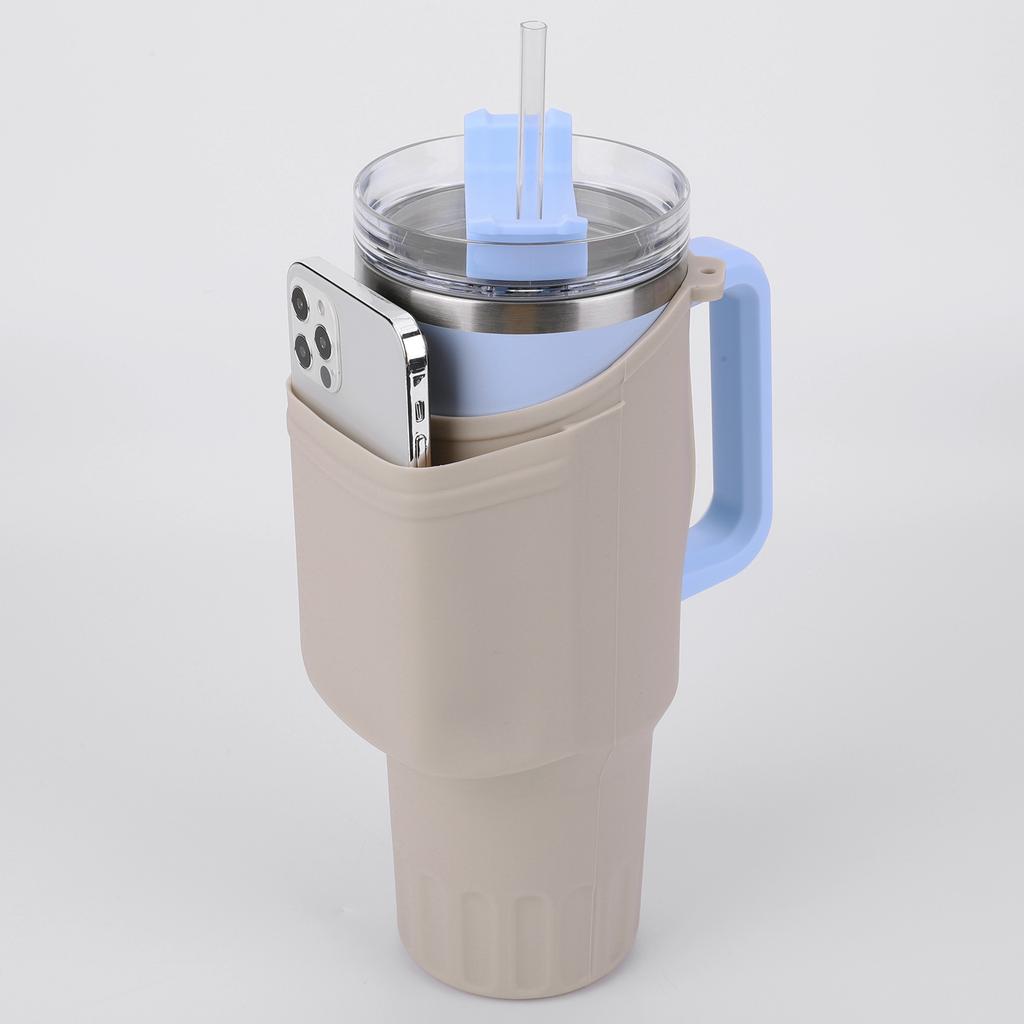 FE# Силиконовый чехол для стакана Термостойкий Устойчивый к царапинам Аксессуары для чашек (хаки)