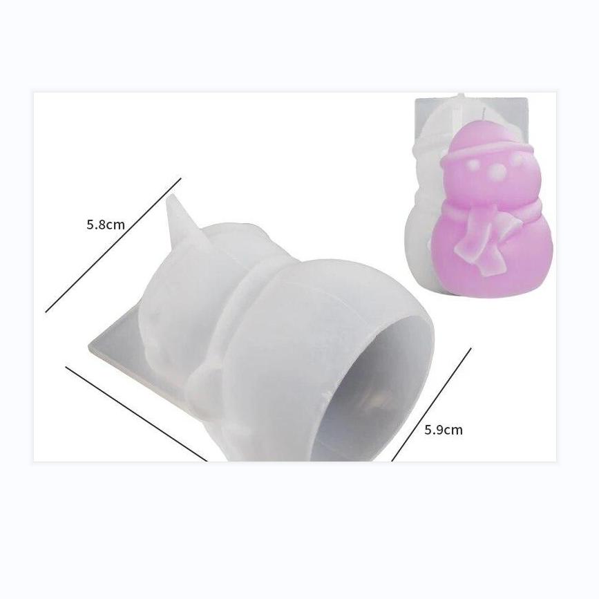 3D Christmas Snowman Elk Deer Silicone Candle Mold DIY Handmade Aromatherapy Gypsum Resin Crafts Making Home Xmas Decoration