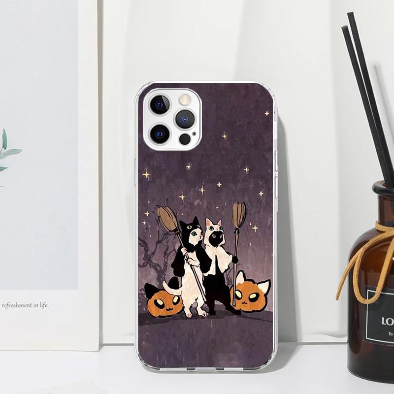 Witch And Cat Colorful Cute Phone Case For Iphone 17 Air 16 15 Plus 16E 14 Pro Max 13 Mini 12 11 7 8 SE Fundas Soft Back Cover 1
