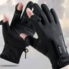 Winter Fishing Gloves 2 Finger Flip Waterproof Windproof Cycling Angling Gloves