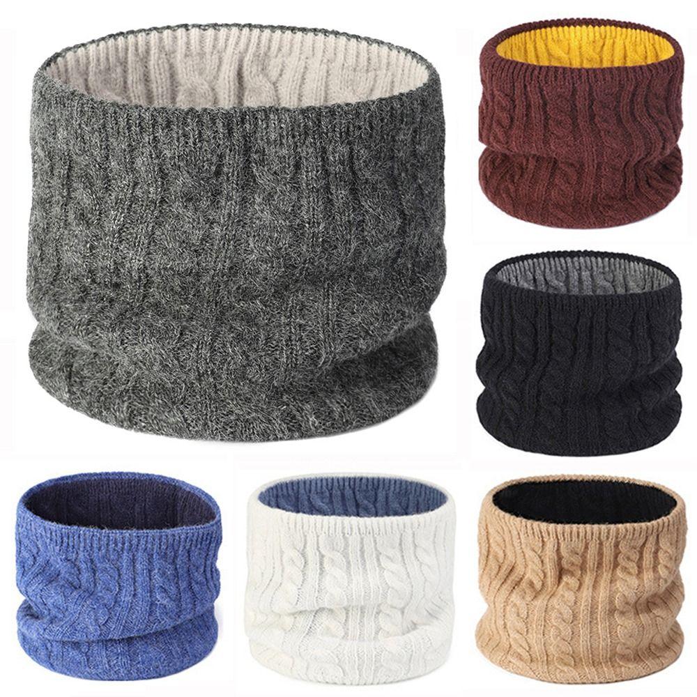 Thick Knitted Neck Gaiter Keep Warm Half Face Mask Fashion Cold-proof Collar Winter