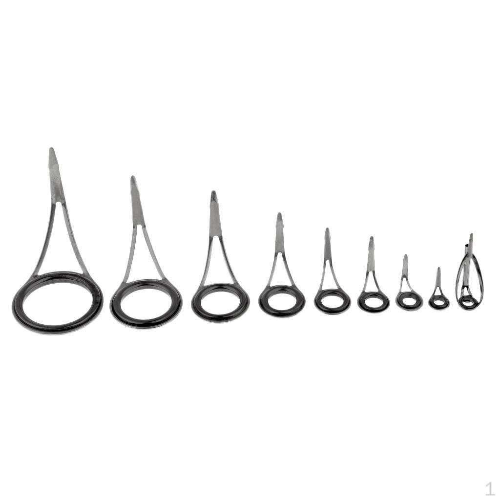 9pcs Fishing Rod Guides, Stainless Steel Surf Casting Guide Rings,