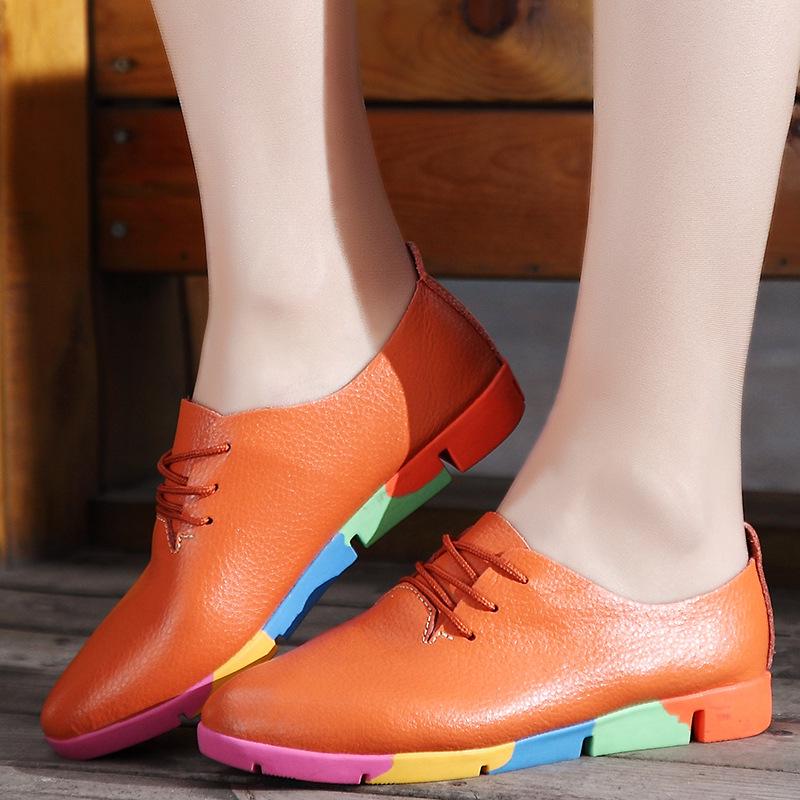 Повседневная кожаная обувь для мам, осенняя обувь для беременных женщин, нескользящая модная обувь для медсестер, женская обувь